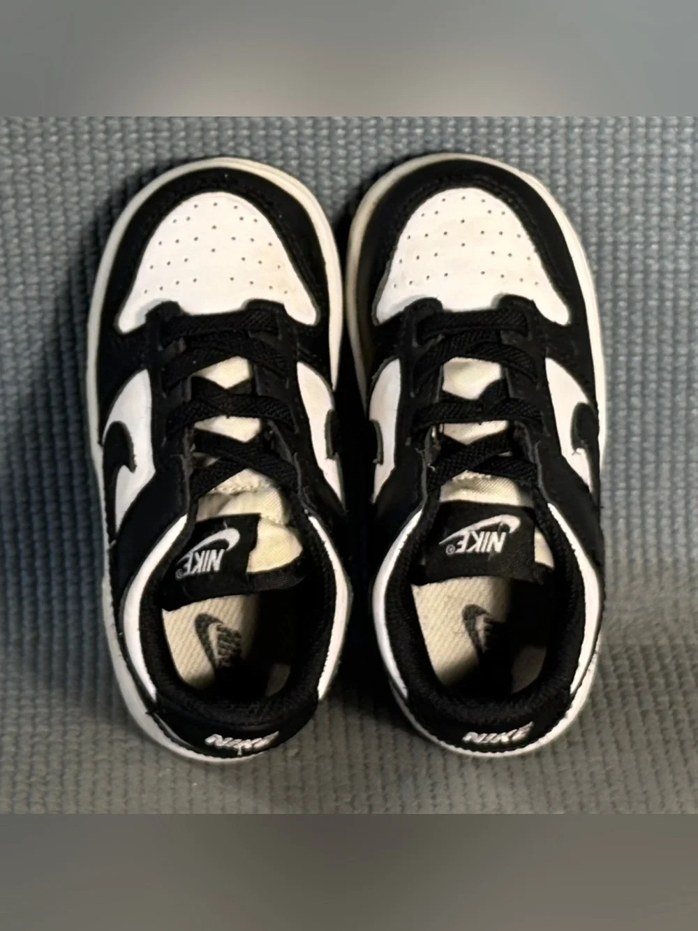 Nike Dunk Low Retro White Black Panda TD Shoes CW1589-100 Toddler Size 7C